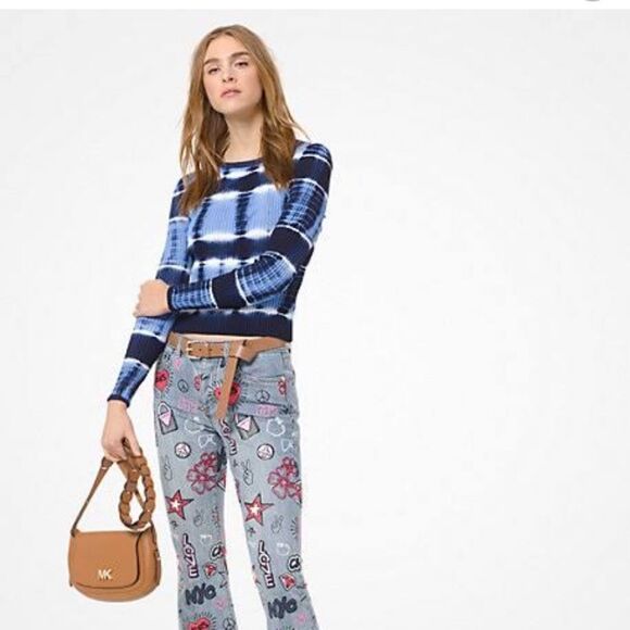 MICHAEL KORS Tie-Dye Stretch-Viscose Sweater NWT - Picture 7 of 9